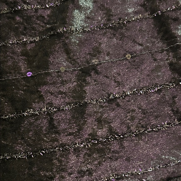 90โs Sparkly Velvet Black Velour Elegant Tiered Maxi Ruffle Skirt Whimsigoth - Picture 3 of 4